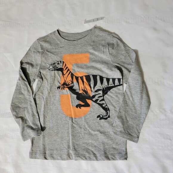 Old Navy 5T NWT Grey Dino shirt. Mixed Bin Z29 - Picture 1 of 2